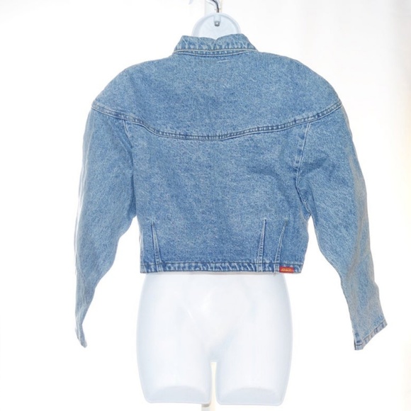 Retro Jordache Cropped Jean Jacket Rhinestones - Picture 6 of 8
